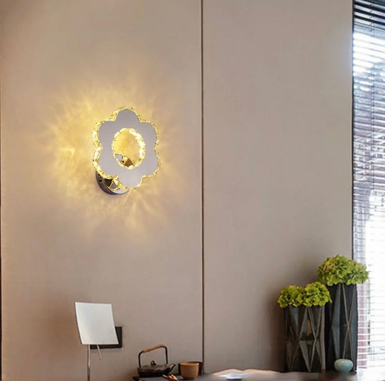 دیوارکوب گل 25 کریستالی